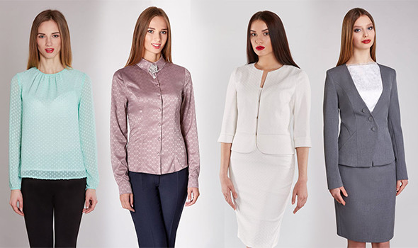 Гардероб деловой женщины. Жакет, платье, юбка, блуза.
