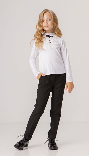 Фото belyj-golf-dla-devocki-s-zabo-01 товару Білий гольф для дівчинки з жабо Фото belyj-golf-dla-devocki-s-zabo-01 товару Білий гольф для дівчинки з жабо