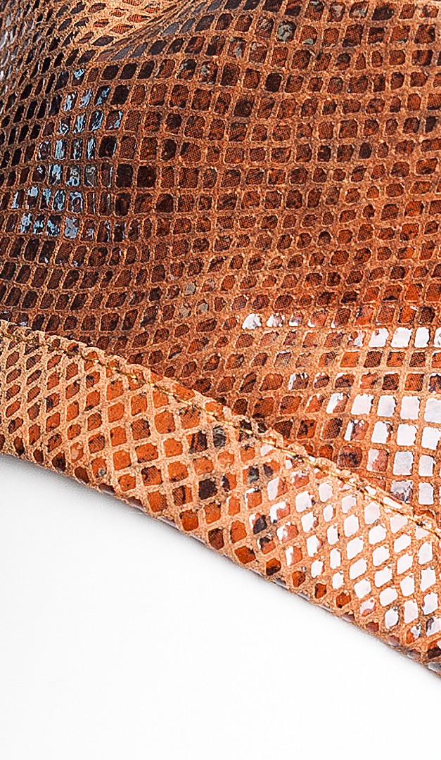 Фото beret-kozanyj-ryz-2 товару Берет шкіряний руд.