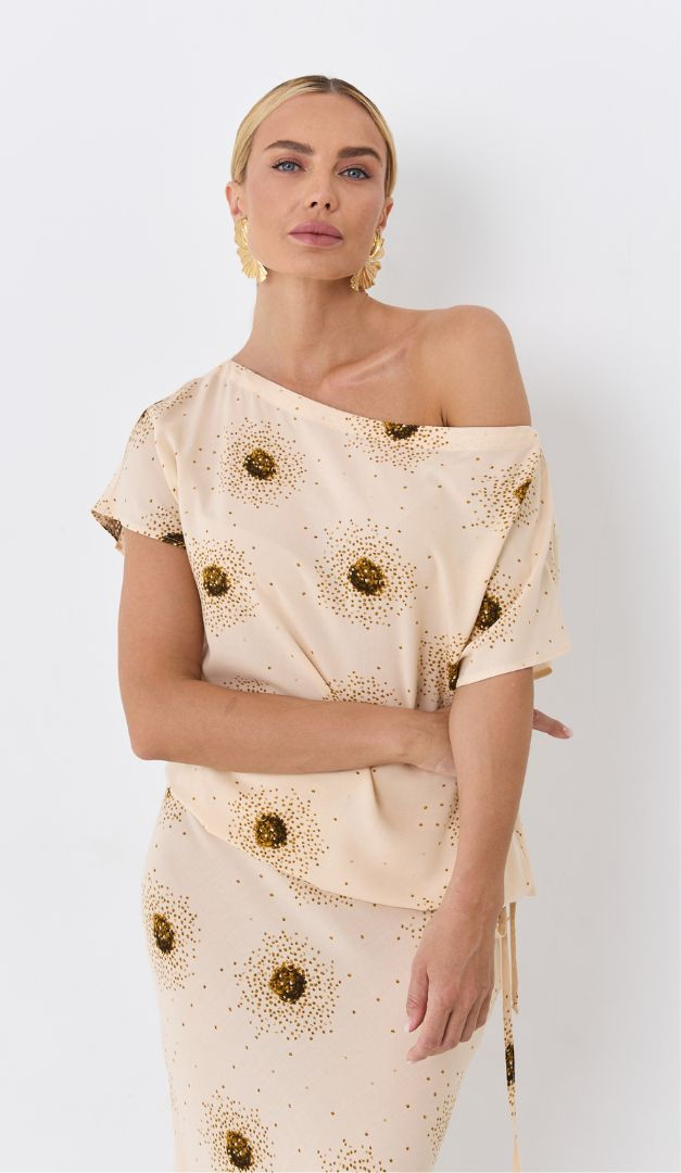 Фото bluza-s-printom-bez-1 товару Блуза з принтом беж