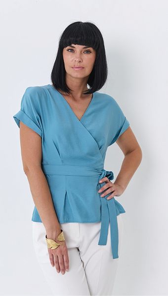 Фото bluza-zenskaa-s-poasom-biruzovaa-2 товара Блуза женская с поясом бирюзовая0 Фото bluza-zenskaa-s-poasom-biruzovaa-2 товара Блуза женская с поясом бирюзовая0