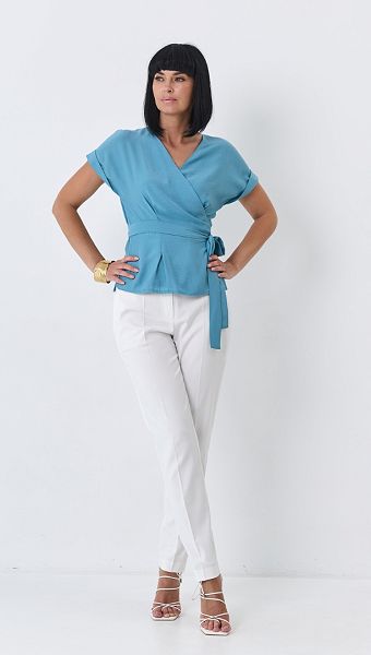 Фото bluza-zenskaa-s-poasom-biruzovaa-3 товара Блуза женская с поясом бирюзовая0 Фото bluza-zenskaa-s-poasom-biruzovaa-3 товара Блуза женская с поясом бирюзовая0