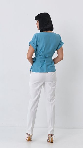 Фото bluza-zenskaa-s-poasom-biruzovaa-5 товара Блуза женская с поясом бирюзовая0 Фото bluza-zenskaa-s-poasom-biruzovaa-5 товара Блуза женская с поясом бирюзовая0