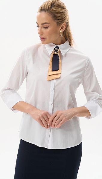 Фото bluzka-bazovaa-na-pugovicah-belaa-01 товара Блузка базовая на пуговицах белая Фото bluzka-bazovaa-na-pugovicah-belaa-01 товара Блузка базовая на пуговицах белая