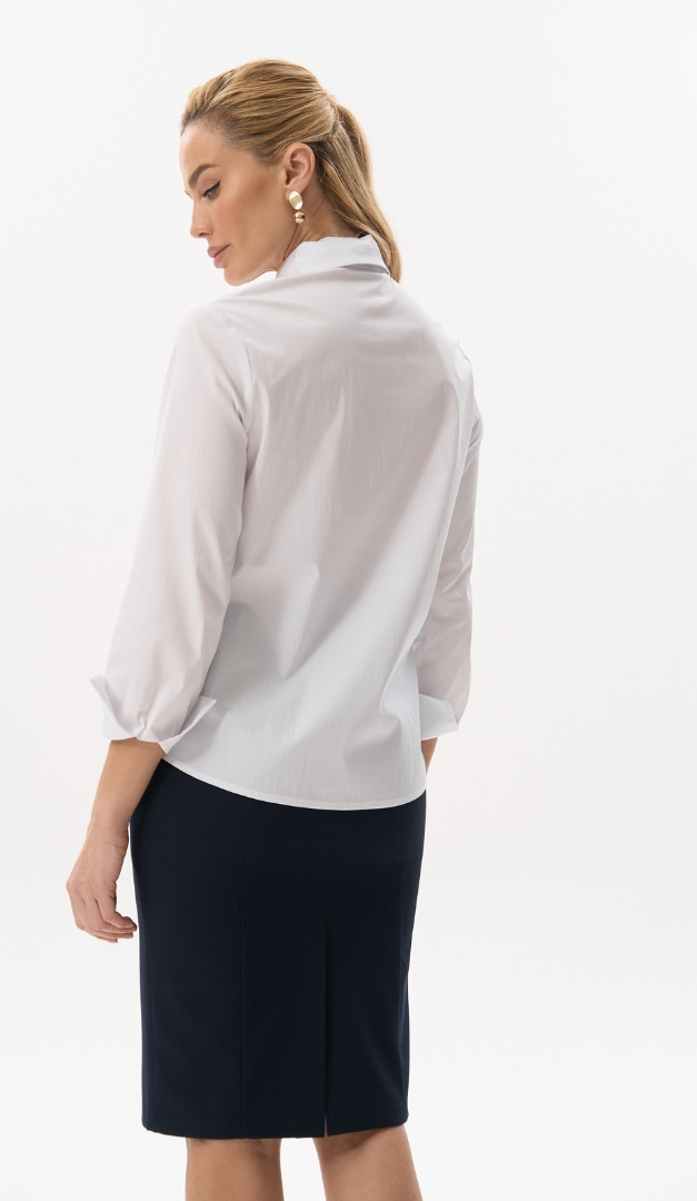 Фото bluzka-bazovaa-na-pugovicah-belaa-03 товара Блузка базовая на пуговицах белая0