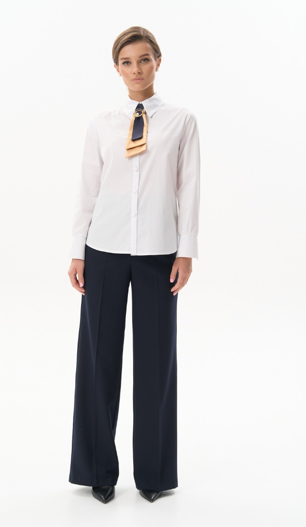 Фото bluzka-bazovaa-na-pugovicah-belaa-04 товара Блузка базовая на пуговицах белая0