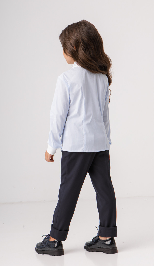 Фото bluzka-golubaa-v-polosku-dla-devocki-04 товару Блузка блакитна в полоску для дівчинки0