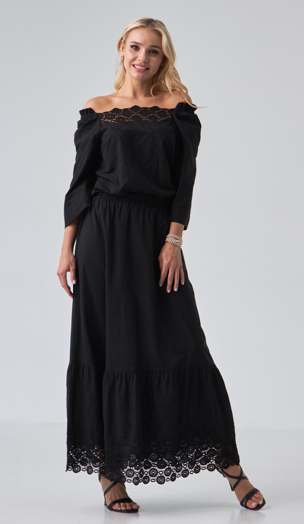 Фото bluzka-s-kruzevom-cernaa-05 товару Блузка з мереживом чорна