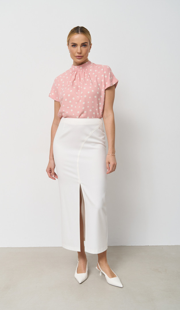 Фото bluzka-v-goroh-s-korotkim-rukavom-01-1 товара Блузка в горох с коротким рукавом