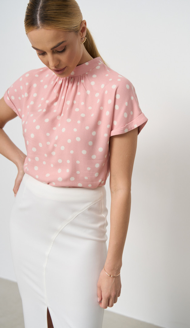 Фото bluzka-v-goroh-s-korotkim-rukavom-03-1 товара Блузка в горох с коротким рукавом0