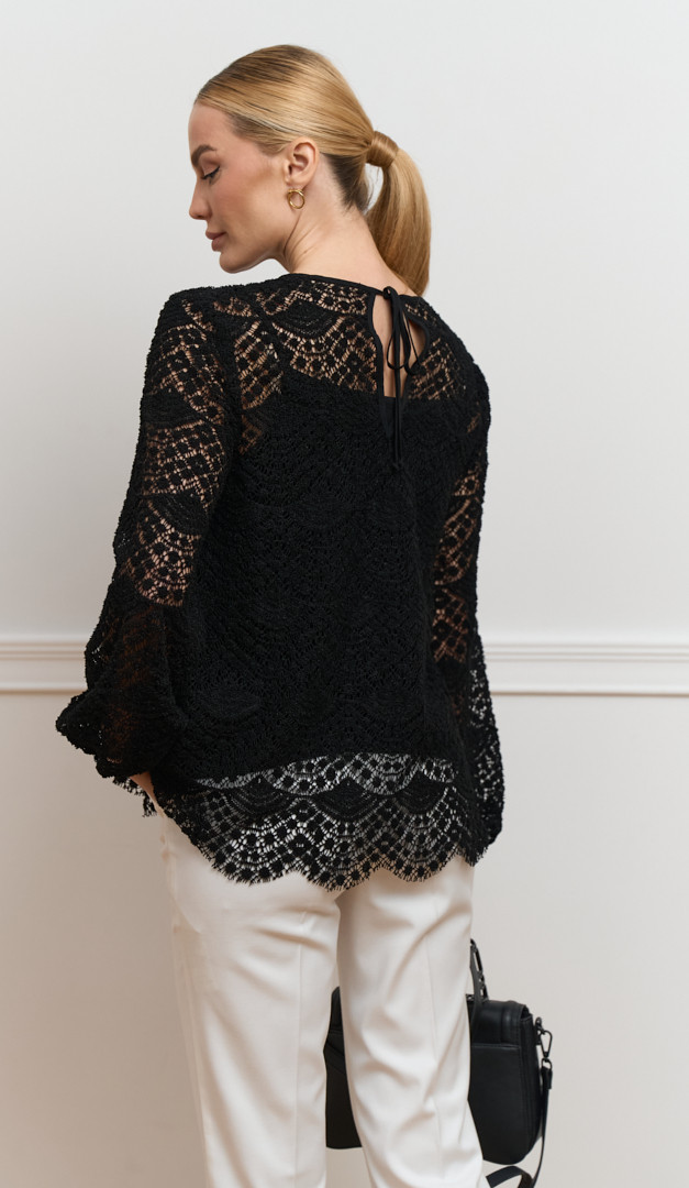 Фото bluzka-zenskaa-iz-kruzeva-cernaa-04 товару Блузка жіноча з мережива чорна0