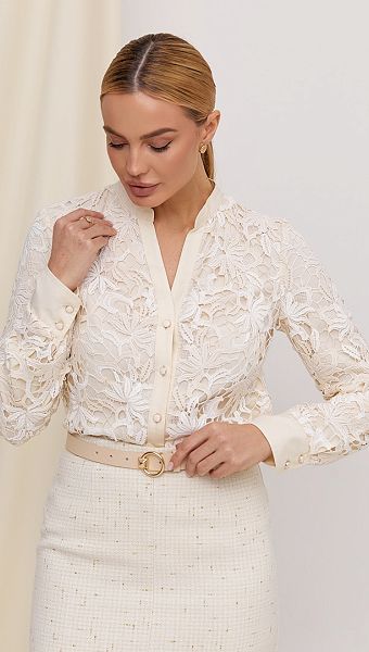 Фото bluzka-zenskaa-s-kruzevom-slivocnaa-5 товару Блузка жіноча з мереживом вершкова0 Фото bluzka-zenskaa-s-kruzevom-slivocnaa-5 товару Блузка жіноча з мереживом вершкова0