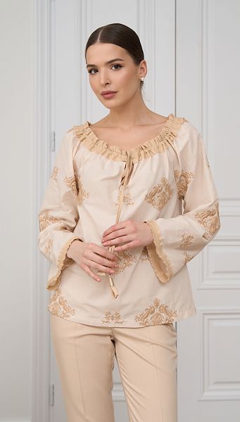 Фото bluzka-zenskaa-s-vysivkoj-slivocnaa-1 товару Блузка жіноча з вишивкою вершкова Фото bluzka-zenskaa-s-vysivkoj-slivocnaa-1 товару Блузка жіноча з вишивкою вершкова