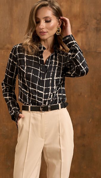 Фото bluzka-zenskaa-v-kletocku-cernaa-01 товара Блузка женская в клеточку черная 0 Фото bluzka-zenskaa-v-kletocku-cernaa-01 товара Блузка женская в клеточку черная 0