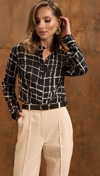 Фото bluzka-zenskaa-v-kletocku-cernaa-01 товара Блузка женская в клеточку черная Фото bluzka-zenskaa-v-kletocku-cernaa-01 товара Блузка женская в клеточку черная