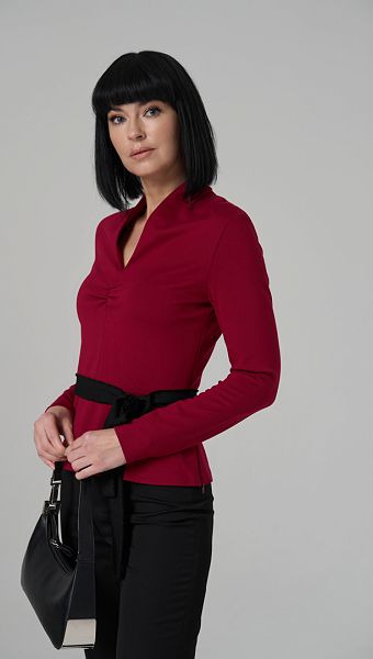 Фото bluzon-s-poasom-bordo-01 товара Блузон с поясом бордо0 Фото bluzon-s-poasom-bordo-01 товара Блузон с поясом бордо0