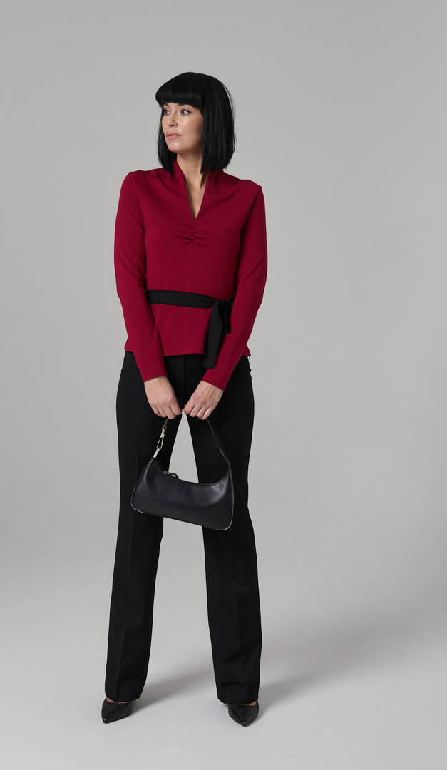 Фото bluzon-s-poasom-bordo-02 товара Блузон с поясом бордо0