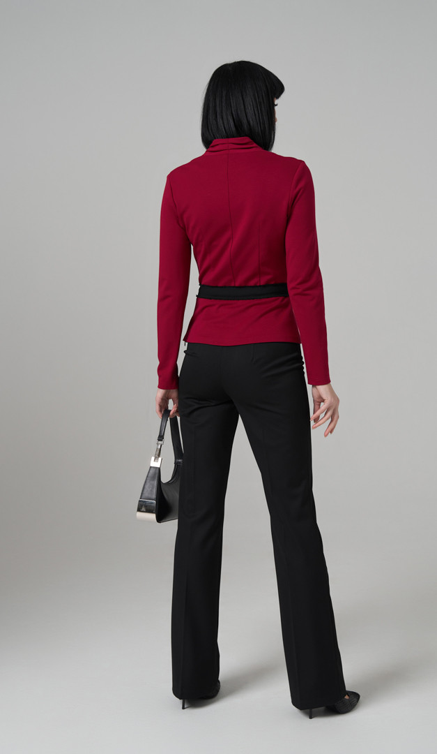 Фото bluzon-s-poasom-bordo-05 товара Блузон с поясом бордо0