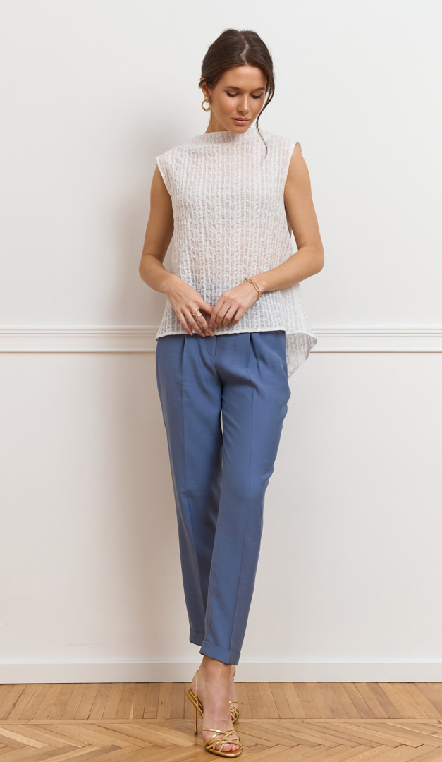 Фото bluzon-zenskij-azurnyj-belyj-01 товара Блузон женский ажурный белый0