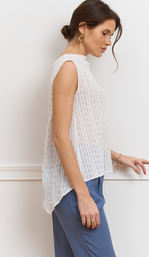 Фото bluzon-zenskij-azurnyj-belyj-05 товара Блузон женский ажурный белый0