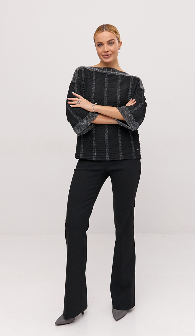 Фото bluzon-zenskij-cernyj-s-serebrom-1 товару Блузон жіночий чорний з сріблом