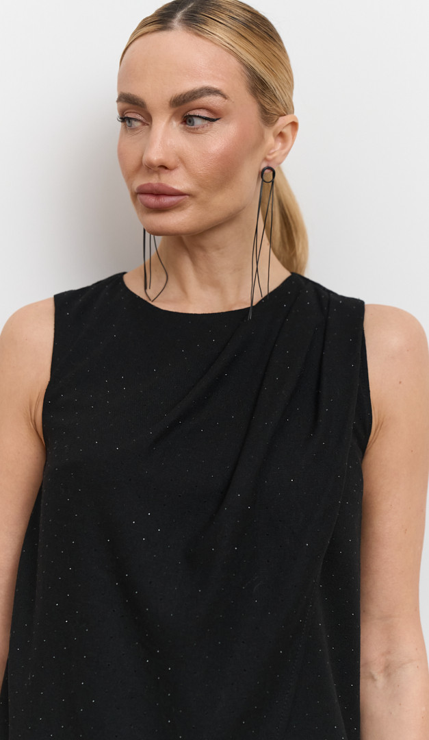 Фото bluzon-zenskij-len-cernyj-02 товару Блузон жіночий льон чорний0