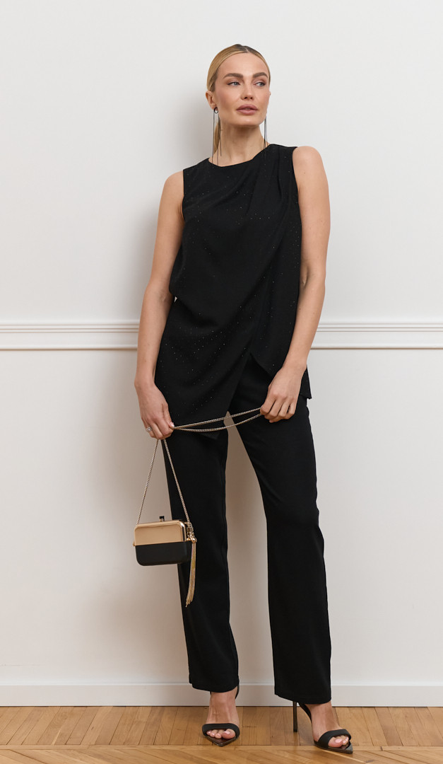 Фото bluzon-zenskij-len-cernyj-04 товару Блузон жіночий льон чорний0