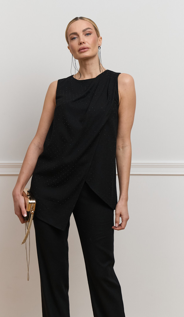 Фото bluzon-zenskij-len-cernyj-05 товару Блузон жіночий льон чорний0