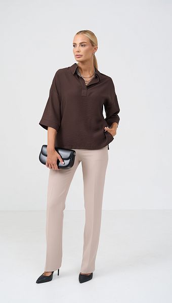 Фото bluzon-zenskij-pramoj-sokoladnyj-02 товару Блузон жіночий прямий шоколадний0 Фото bluzon-zenskij-pramoj-sokoladnyj-02 товару Блузон жіночий прямий шоколадний0