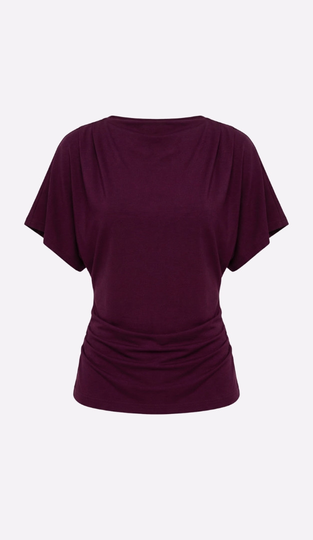 Фото bluzon-zenskij-trikotaznyj-cveta-bordo-01 товара Блузон женский трикотажный цвета бордо