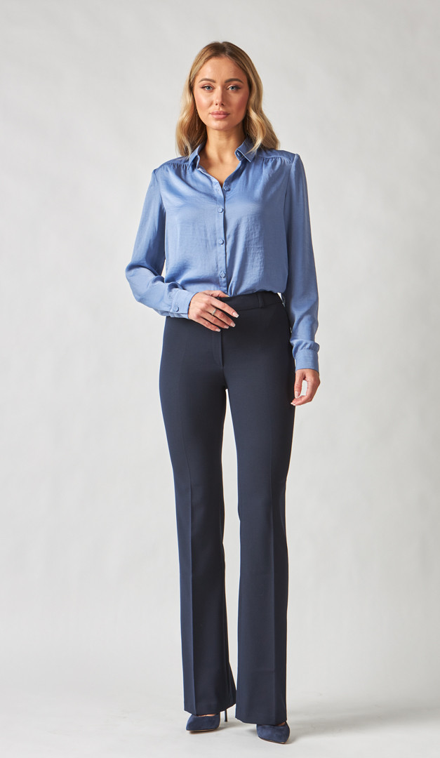 Фото bruki-kles-zenskie-sinie-11 товару Брюки кльош жіночі сині1