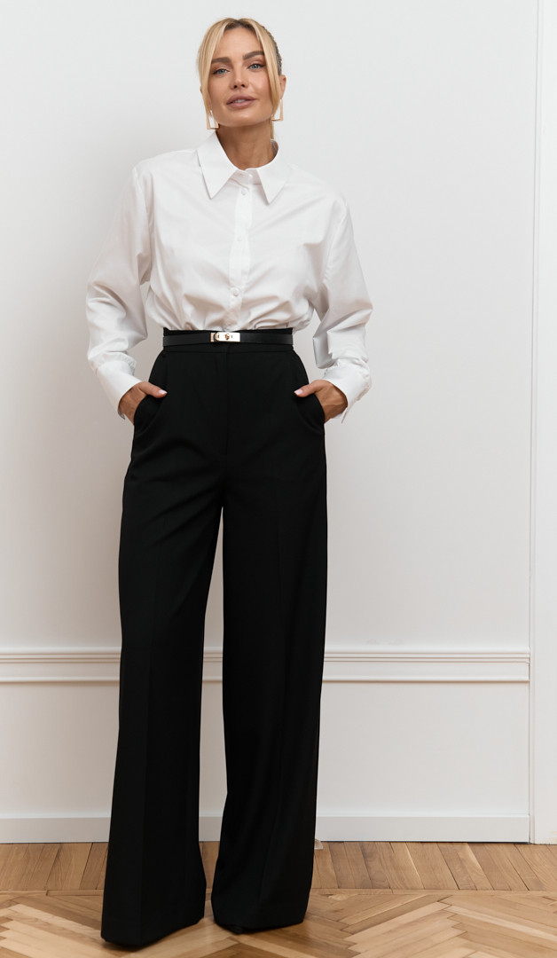 Фото bruki-palacco-cernye-s-karmanami-1 товара Брюки палаццо чёрные с карманами