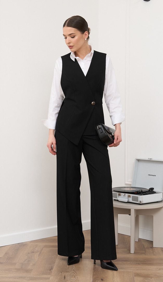 Фото bruki-pramye-bazovye-cernye-01 товара Брюки прямые базовые черные