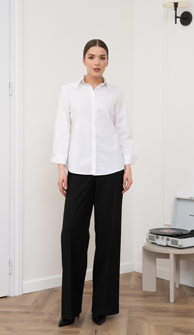 Фото bruki-pramye-bazovye-cernye-02 товару Штани прямі базові чорні0