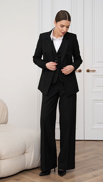 Фото bruki-pramye-bazovye-cernye-04 товару Штани прямі базові чорні0 Фото bruki-pramye-bazovye-cernye-04 товару Штани прямі базові чорні0