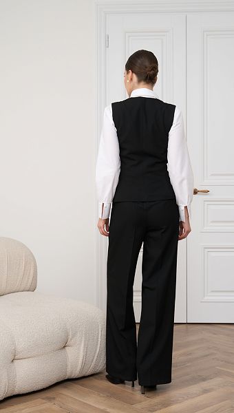 Фото bruki-pramye-bazovye-cernye-06 товару Штани прямі базові чорні0 Фото bruki-pramye-bazovye-cernye-06 товару Штани прямі базові чорні0