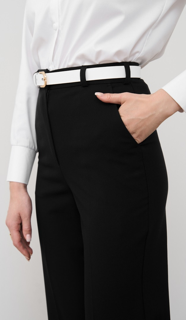 Фото bruki-pramye-bazovye-cernye-07 товару Штани прямі базові чорні0