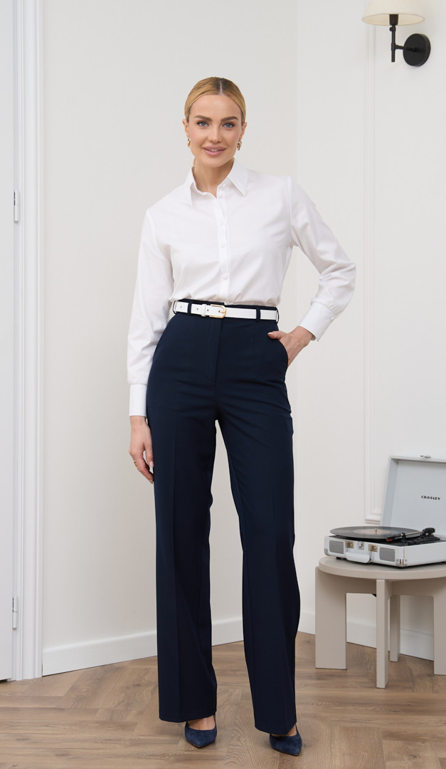 Фото bruki-pramye-bazovye-sinie-01 товара Брюки прямые базовые синие