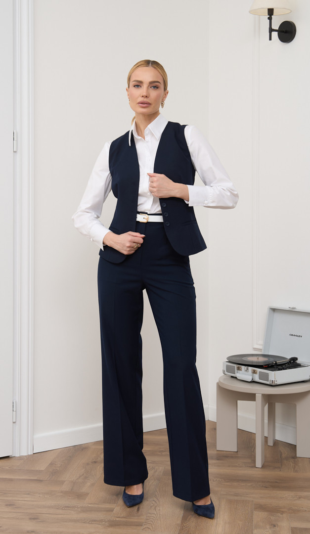 Фото bruki-pramye-bazovye-sinie-02 товара Брюки прямые базовые синие1