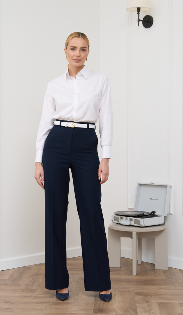 Фото bruki-pramye-bazovye-sinie-05 товара Брюки прямые базовые синие1