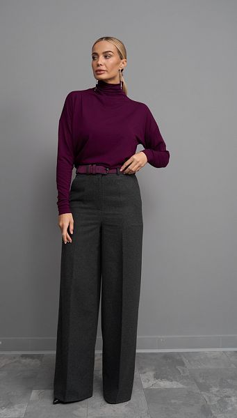 Фото bruki-pramye-iz-sersti-serye-01 товару Штани прямі з вовни сірі Фото bruki-pramye-iz-sersti-serye-01 товару Штани прямі з вовни сірі