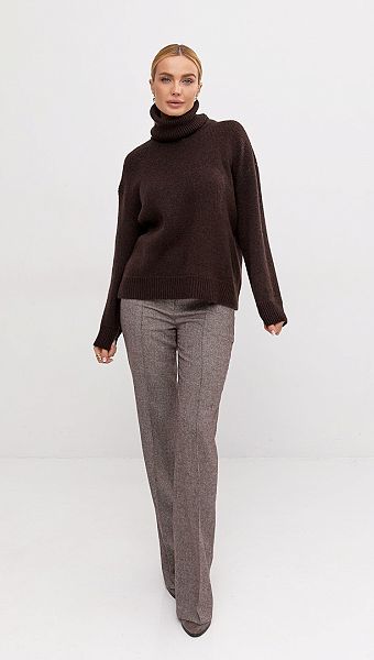 Фото bruki-zenskie-iz-sersti-koricnevyj-melanz-04 товару Штани жіночі з вовни коричневий меланж0 Фото bruki-zenskie-iz-sersti-koricnevyj-melanz-04 товару Штани жіночі з вовни коричневий меланж0