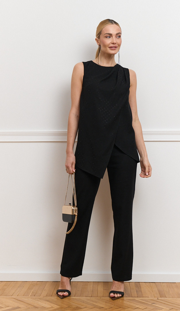 Фото bruki-zenskie-len-cernyj-1 товару Штани жіночі льон чорний0