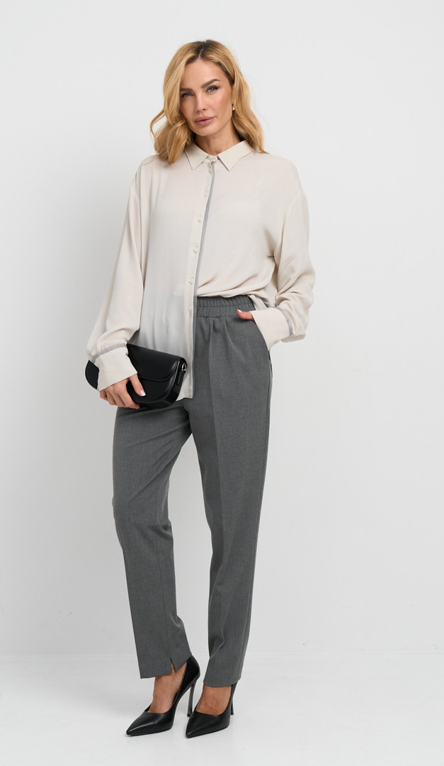 Фото bruki-zenskie-na-rezinke-serye-01 товара Брюки женские на резинке серые