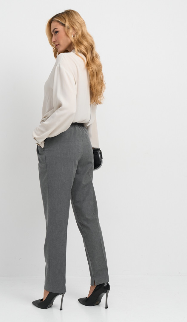 Фото bruki-zenskie-na-rezinke-serye-02 товару Штани жіночі на резинці сірі0