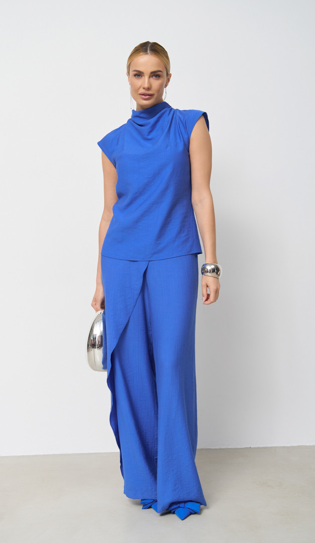 Фото bruki-zenskie-na-zapah-ultramarin-01 товару Штани жіночі на запах ультрамарин