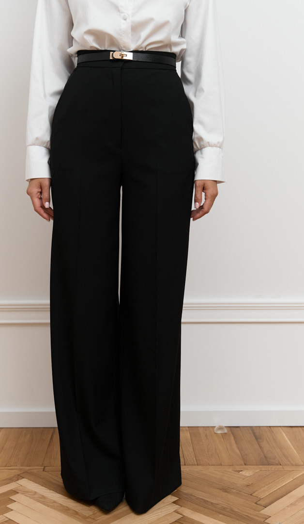 Фото bruki-zenskie-palacco-s-karmanami-cernye-07 товара Брюки женские палаццо с карманами черные0