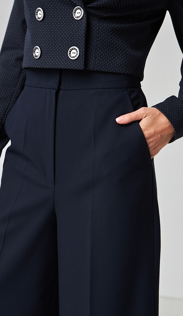 Фото bruki-zenskie-palacco-s-karmanami-sinie-03 товара Брюки женские палаццо с карманами синие0