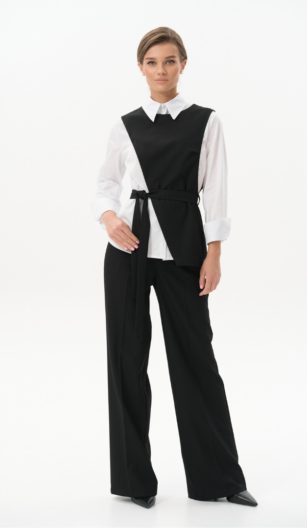 Фото bruki-zenskie-pramye-bazovye-cernye-01 товара Брюки женские прямые базовые черные