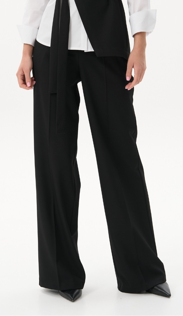 Фото bruki-zenskie-pramye-bazovye-cernye-02 товара Брюки женские прямые базовые черные0